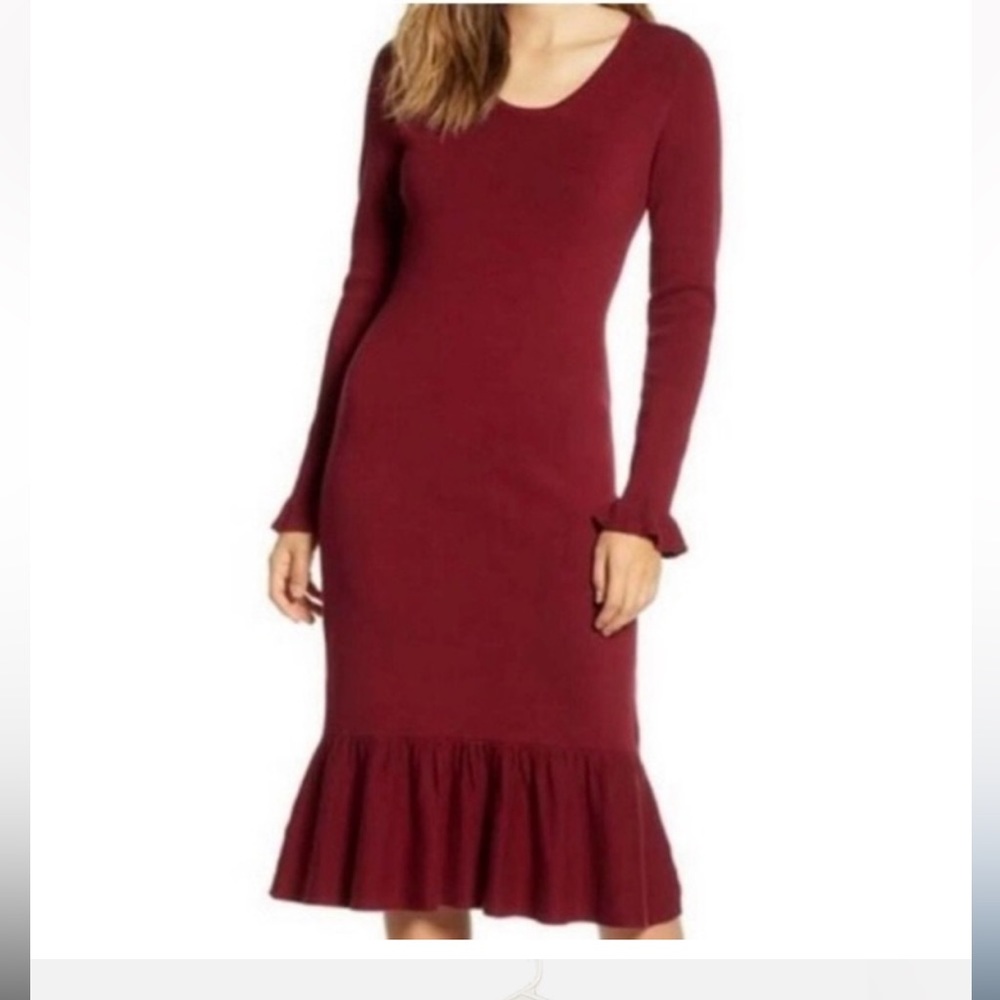 Rachel Parcell Burgundy Midi Dress